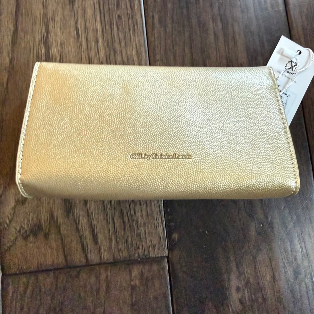 CXL Christian Lacroix Bali Caviar Small Clutch Wristlet Gold‎ CXLH24989-GOLD NWT - Picture 4 of 6